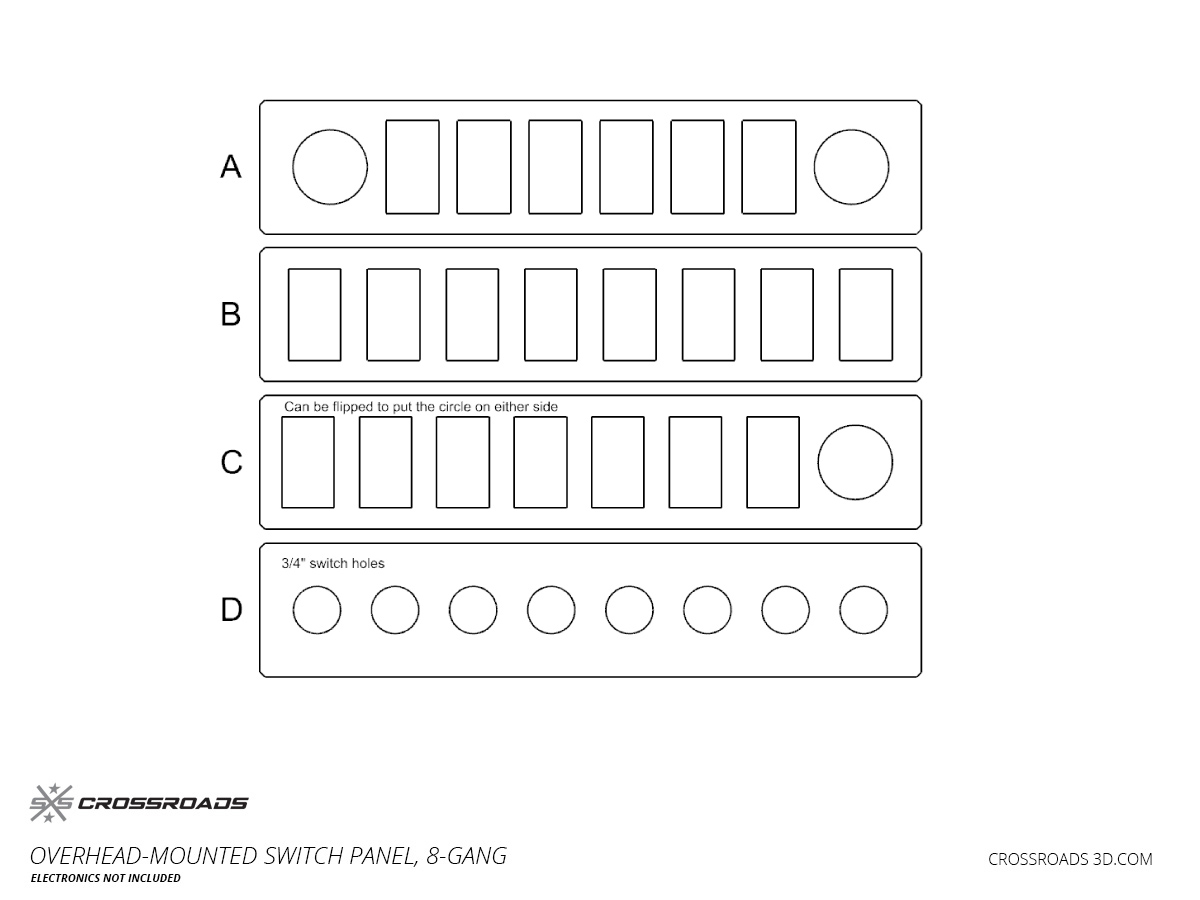 8-Gang Switch Panel - Adhesive Mount - Image 4
