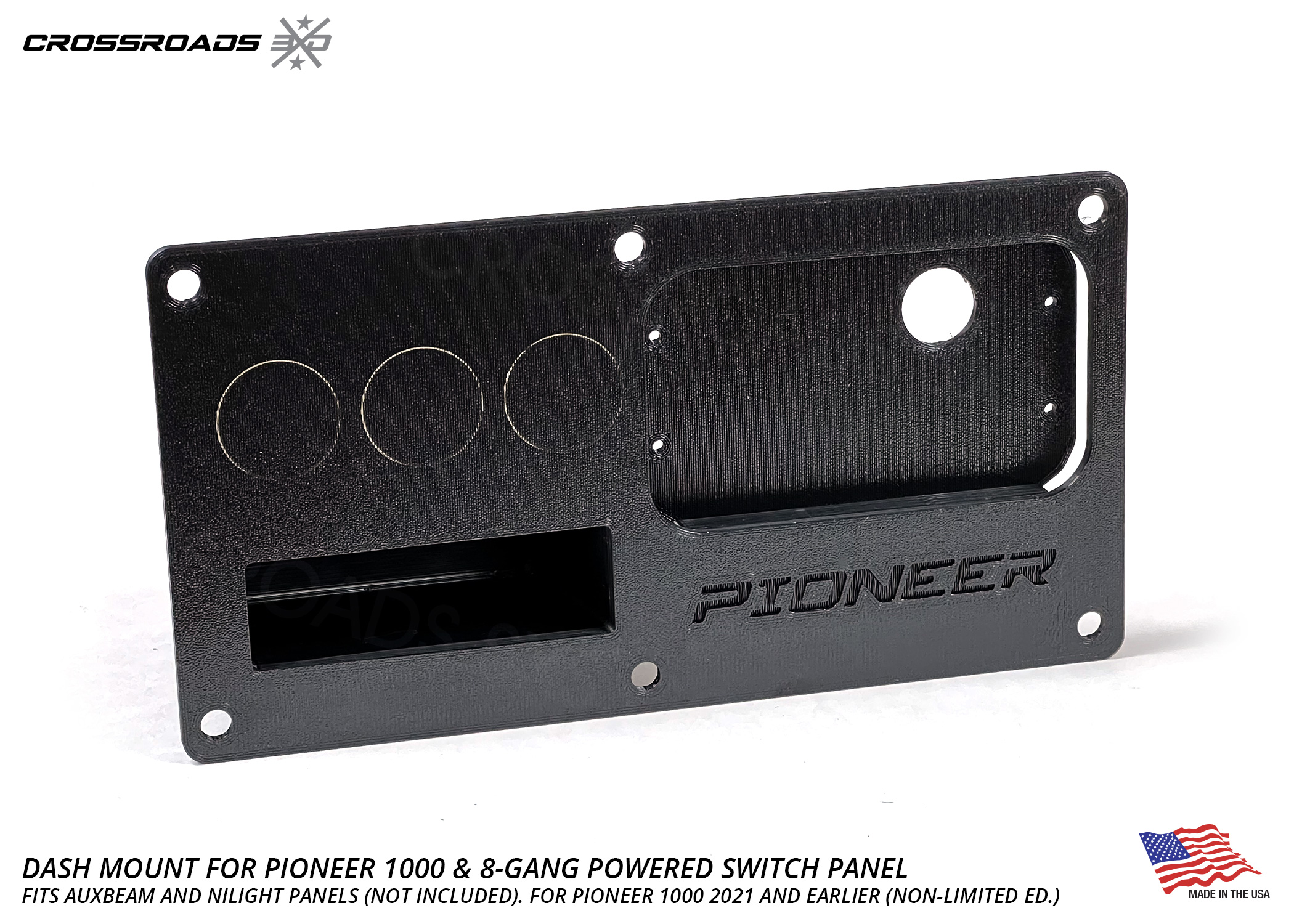 thumbnail image 2 of Crossroads 3D Dash Mount For Auxbeam 8-Gang Switch Panel - Honda Pioneer 1000 2022+ 2 of 6