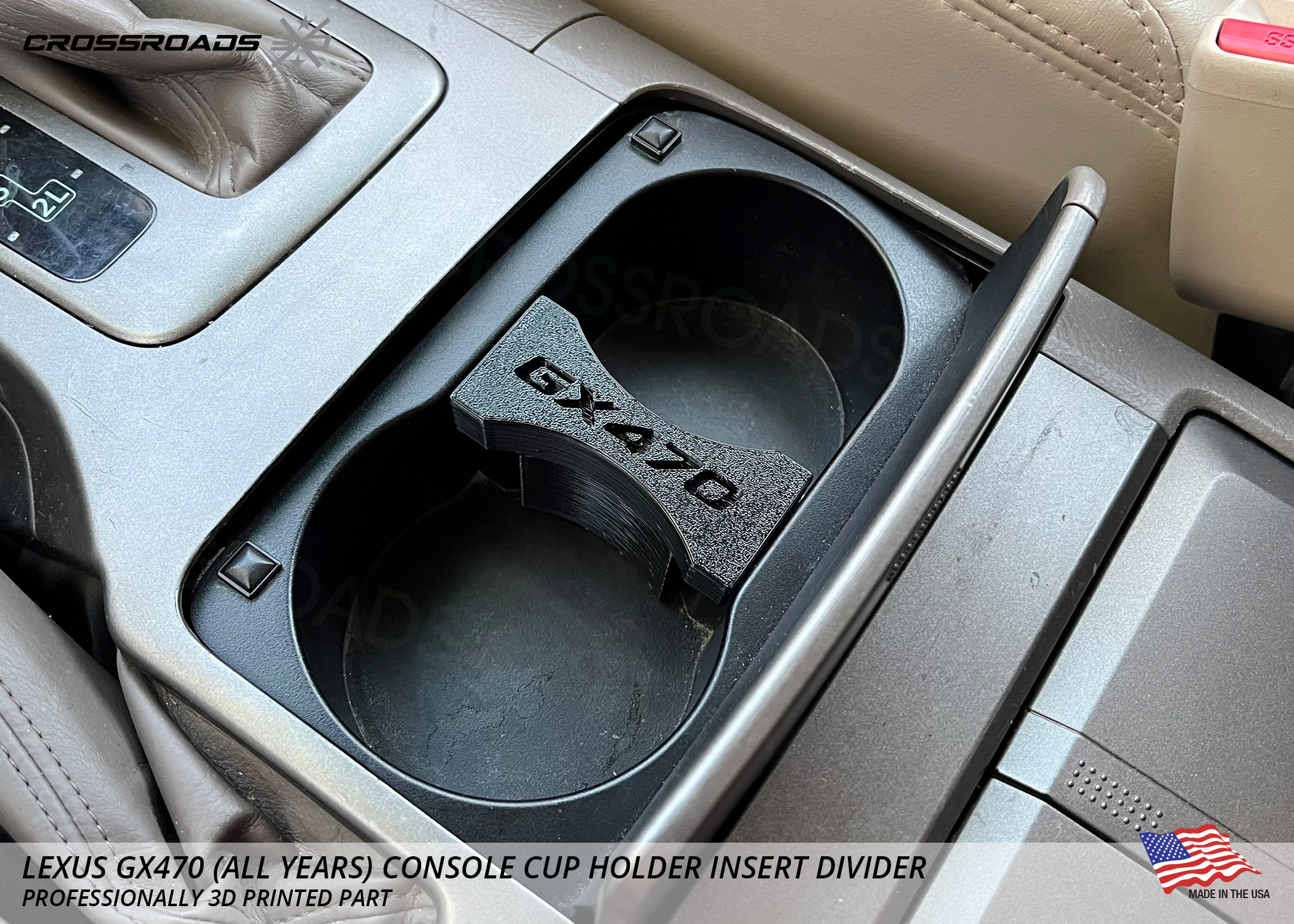 Lexus GX470 (all), LX470 (2000-2007) Console Cup Holder Insert Divider - Image 6