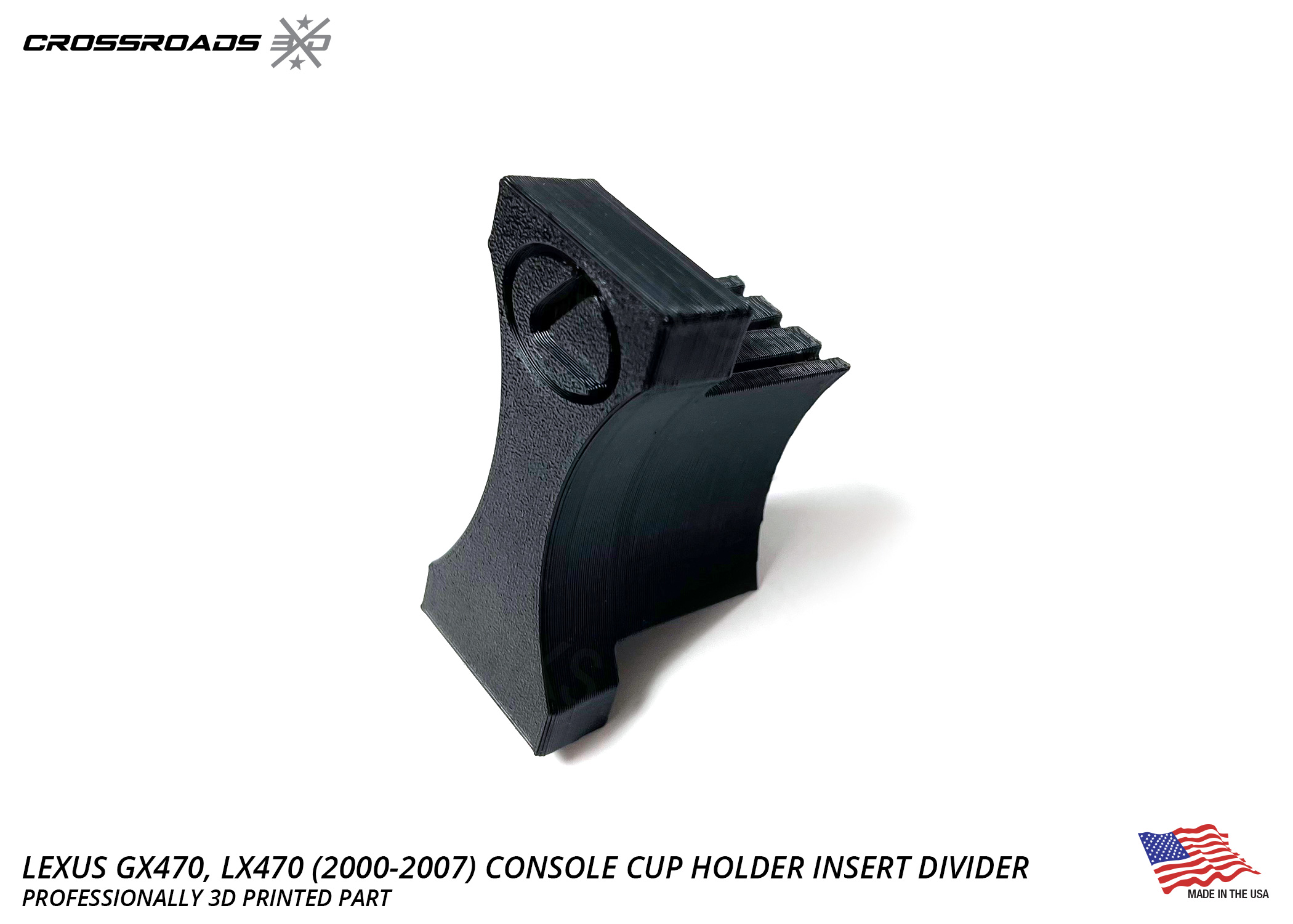 Lexus GX470 (all), LX470 (2000-2007) Console Cup Holder Insert Divider - Image 2