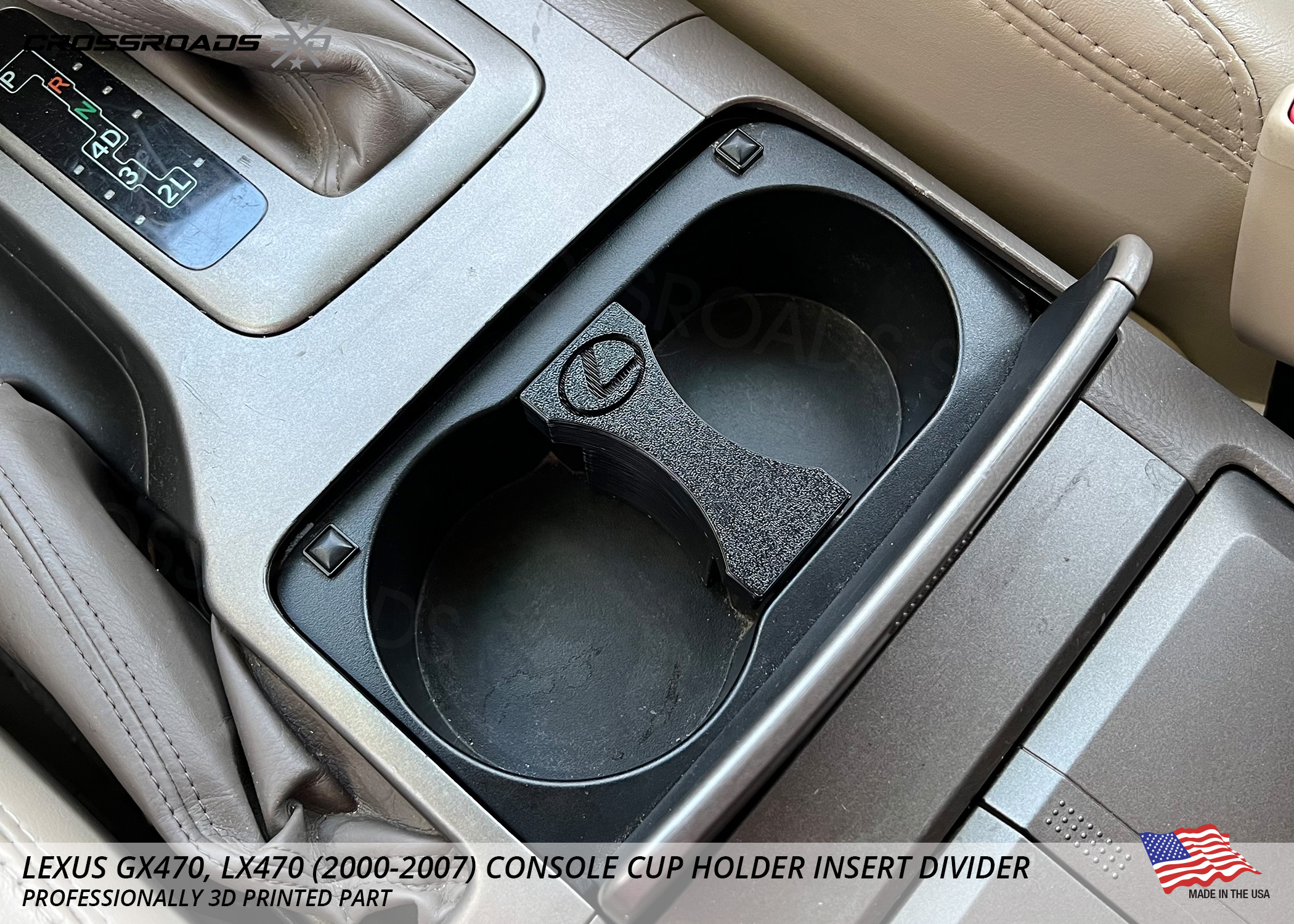 Lexus GX470 (all), LX470 (2000-2007) Console Cup Holder Insert Divider - Image 7
