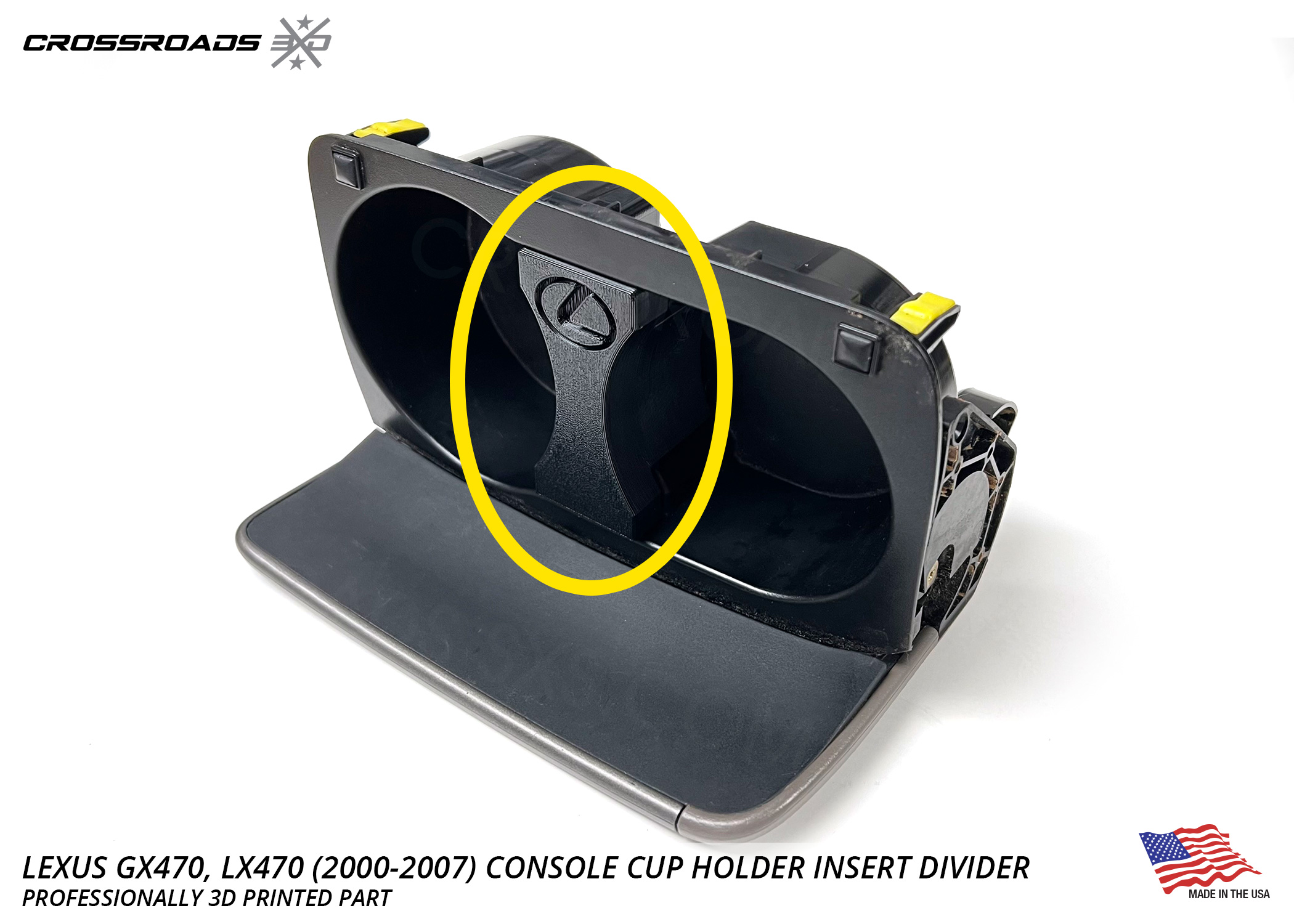 Lexus GX470 (all), LX470 (2000-2007) Console Cup Holder Insert Divider - Image 8