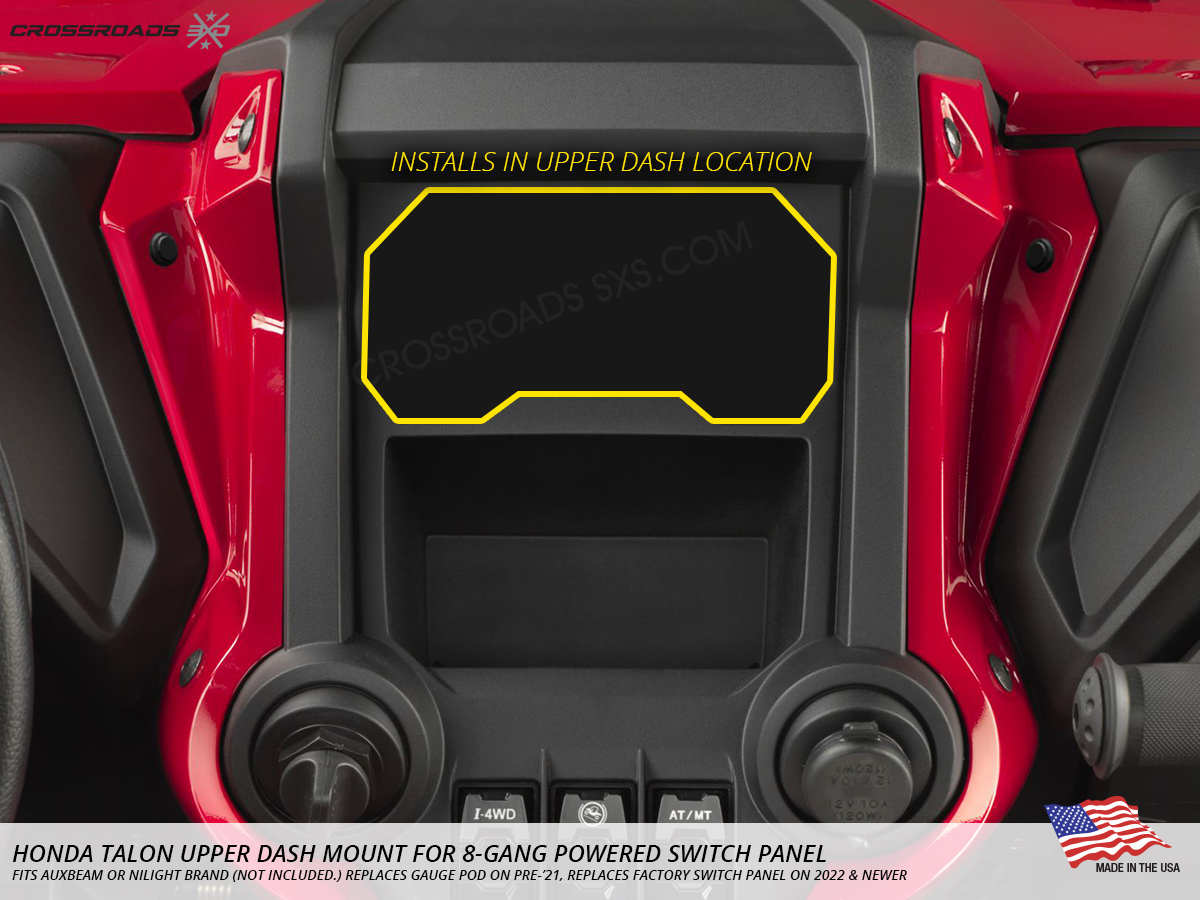 Upper Dash Mount for the Honda Talon & 8-Gang Powered Switch Panel - Image 6