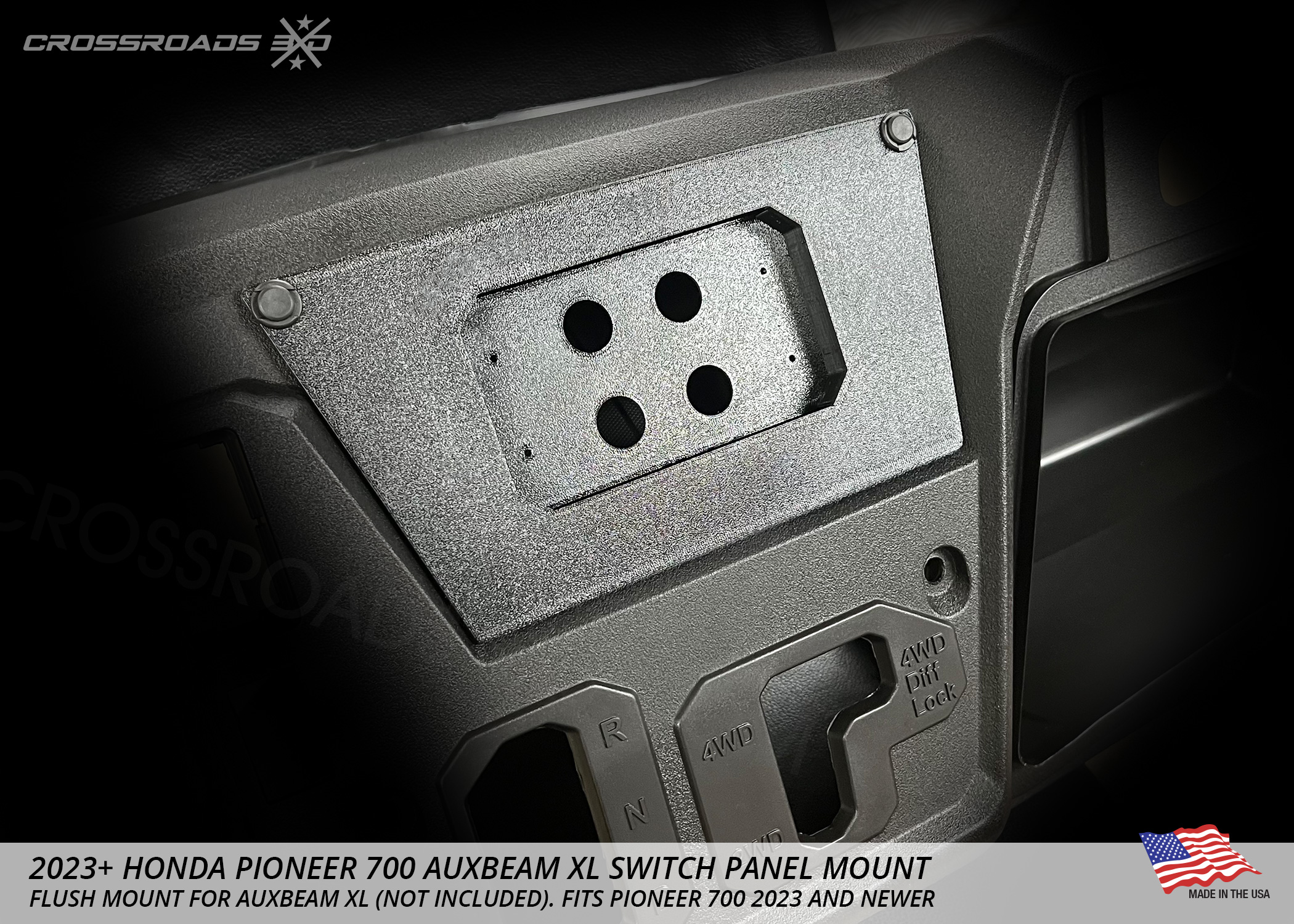 Flush Dash Panel Mount for Auxbeam XL and 2023+ Pioneer 700 - Image 7