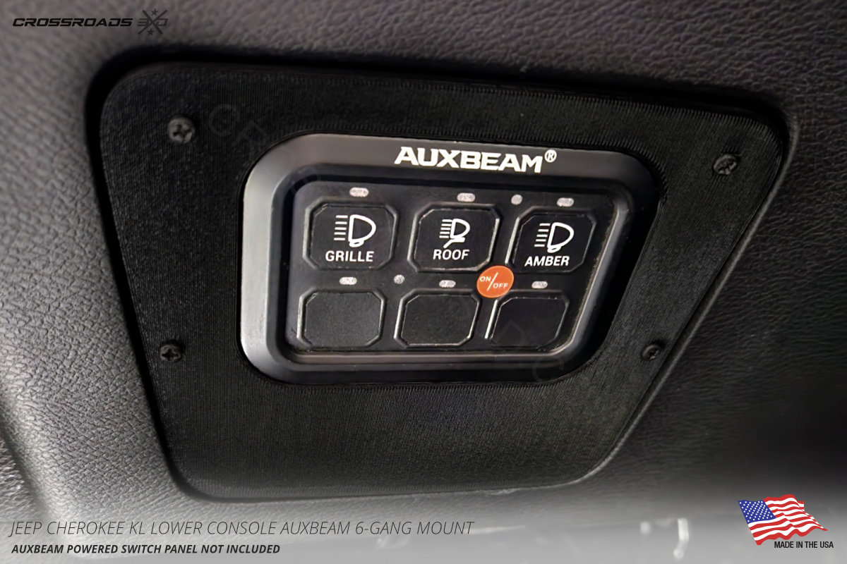 Jeep KL Lower Console Mount for Auxbeam 6-Gang Powered Switch Panel - Image 5