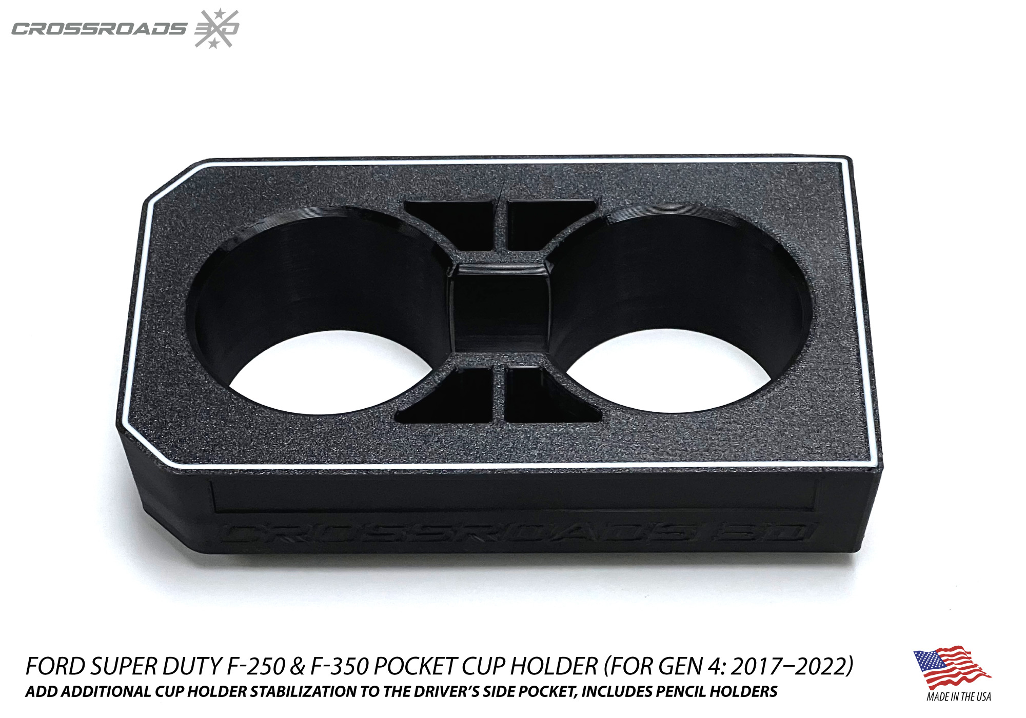 Cup Holder insert for Ford Super Duty F250, F350, F450 (2017-2022) Center Console - Image 5
