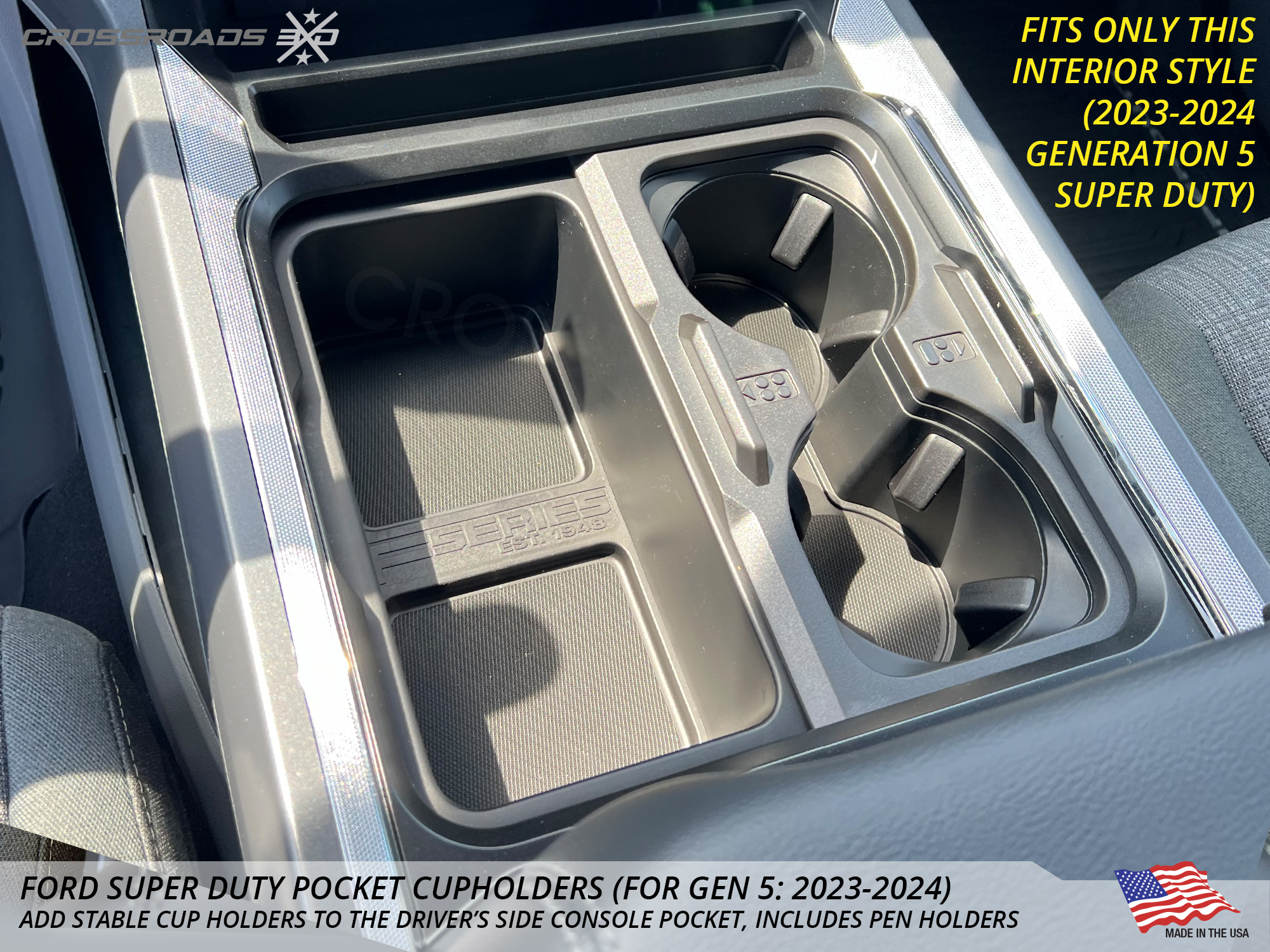 Cup Holder insert for Ford Super Duty F250, F350 (2023-2025) Center Console - Image 6