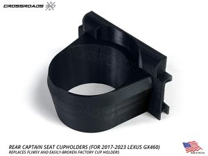Cup Holder Upgrade for Rear Seat for Lexus GX460 (2017-2023) Precision Fit for Yeti 20, 30oz and Other tumblers [Captain Seat]