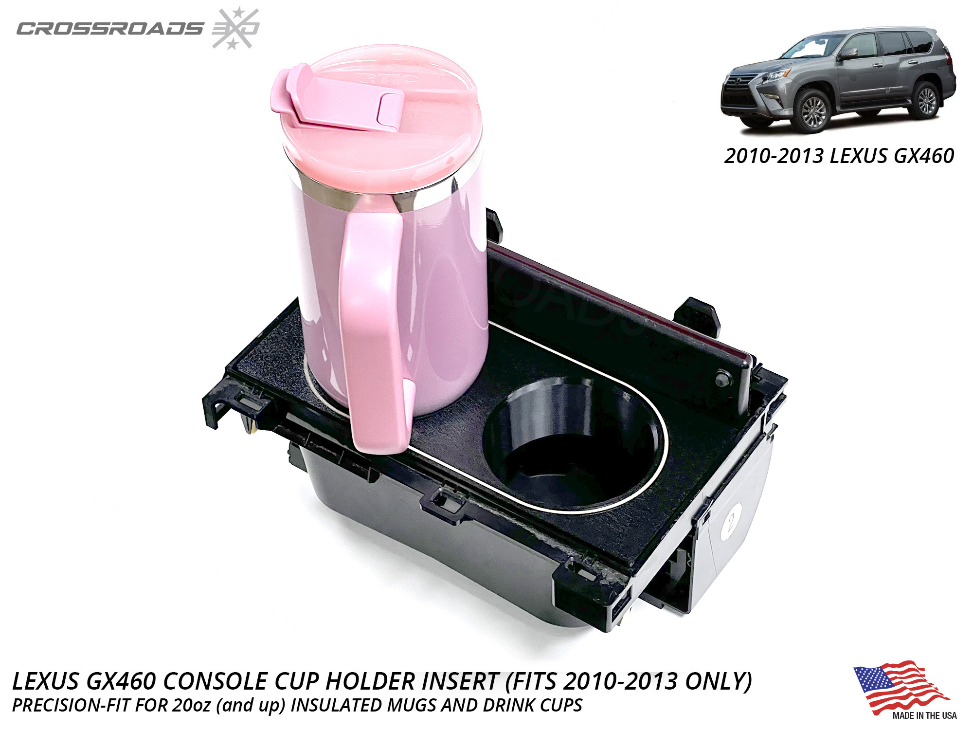 Cup Holder Upgrade for Lexus GX460 (2010-2013) for large tumblers - Image 5