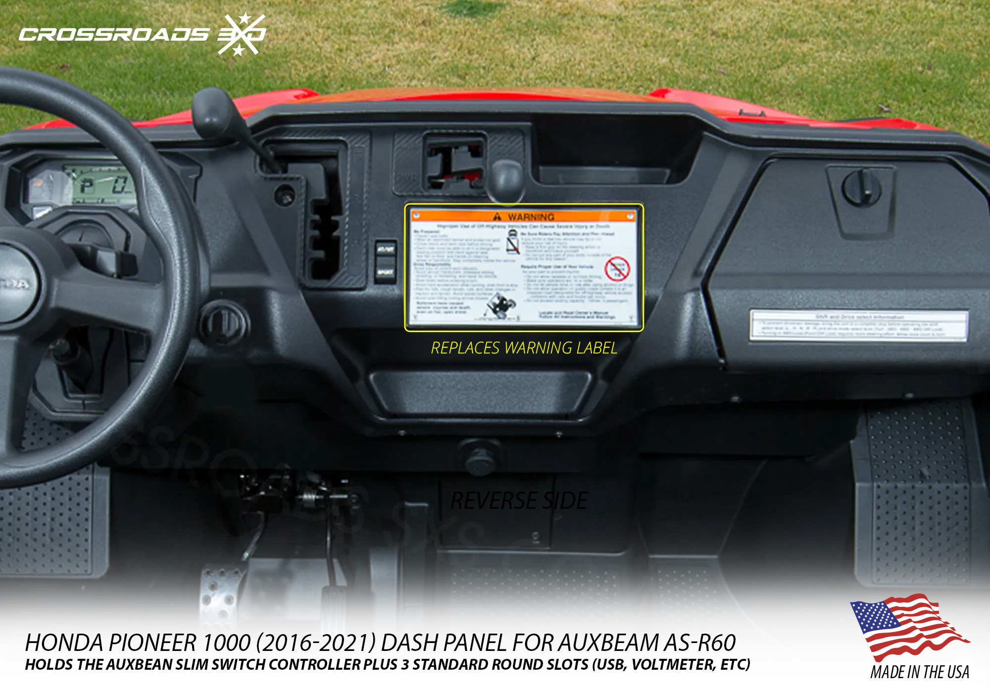 Auxbeam AS-R60 Slim Switch Panel Mount for Pioneer 1000 2016-2021 - Image 4