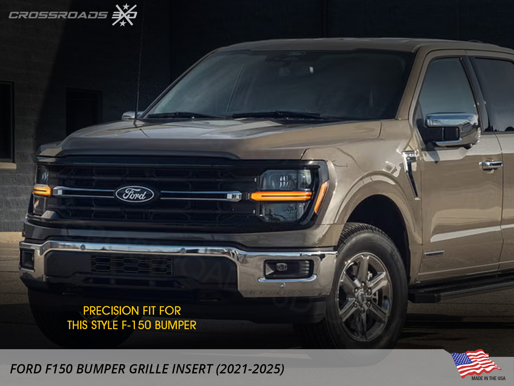 Bumper Grille for Ford F-150 – Stock Bumper 2021-2025 - OEM Grille Pattern - Image 3