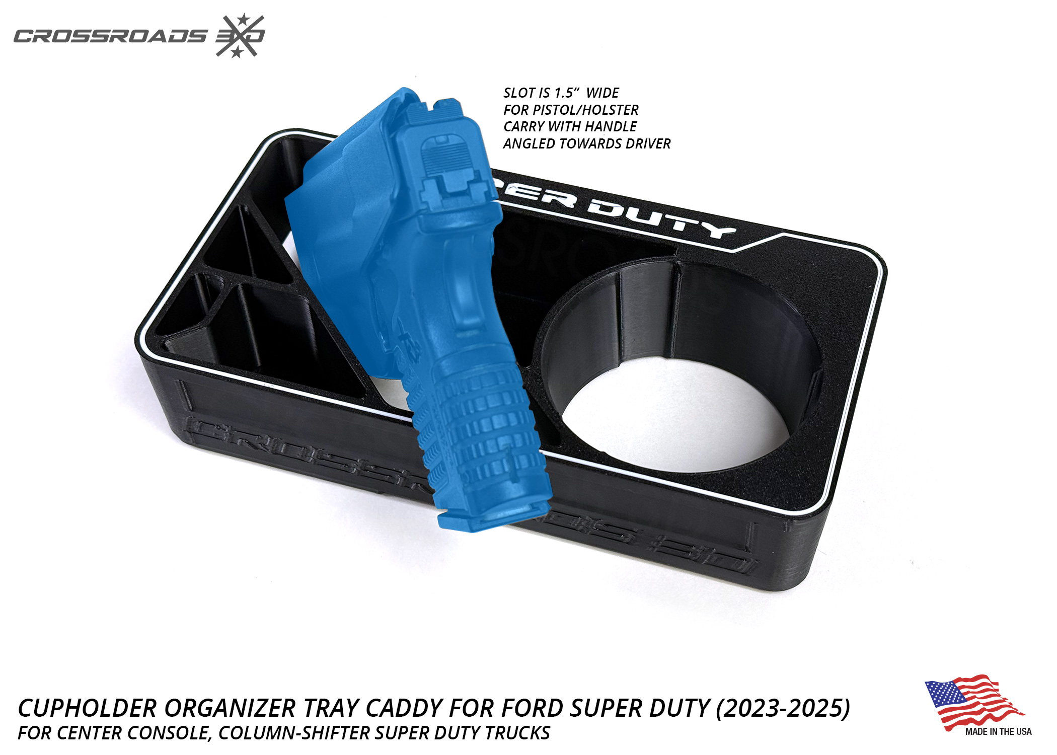 Cup Holder Organizer Tray Caddy Gun Holder for Ford Super Duty (2023-2025) - Image 2