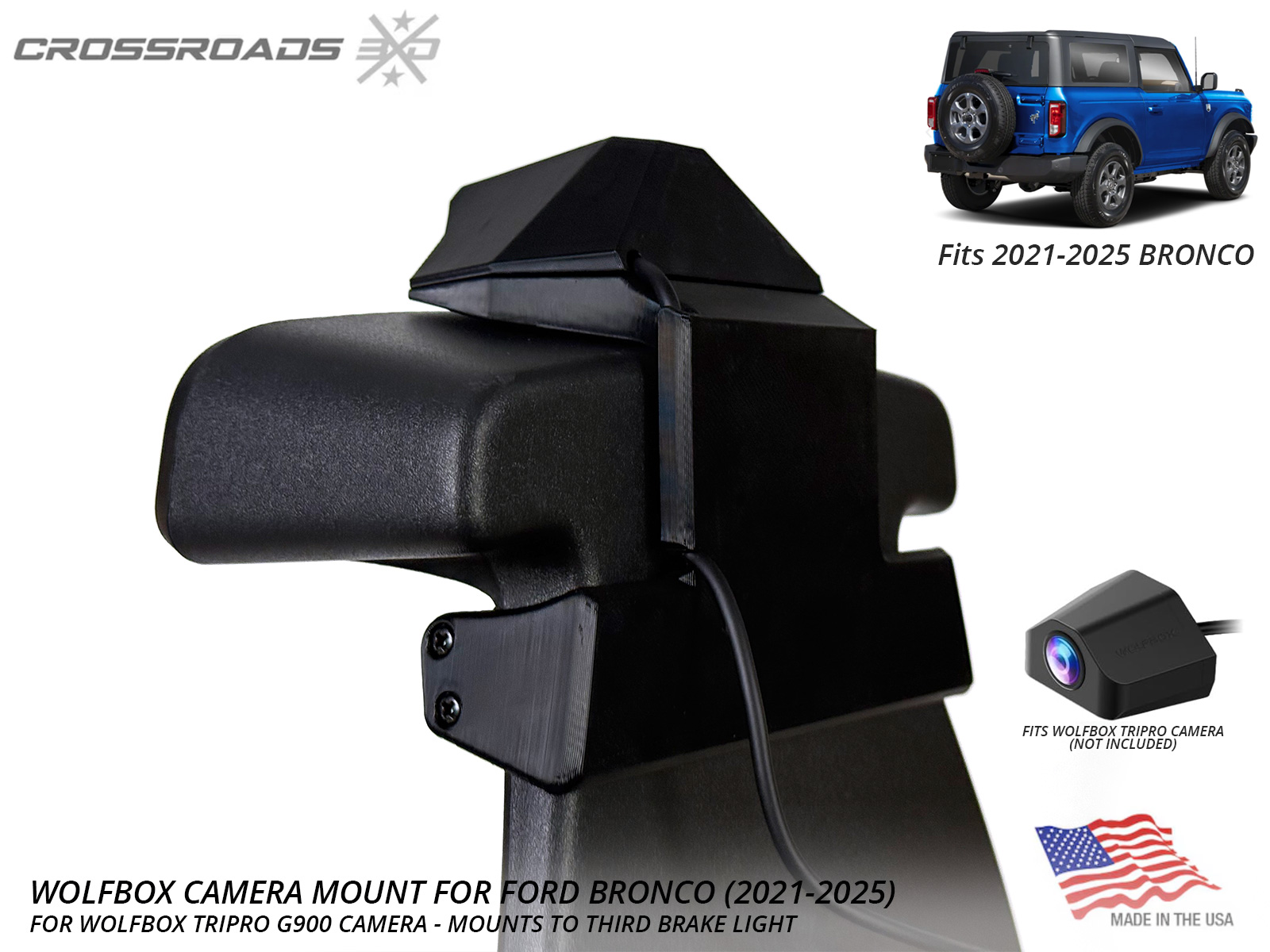 Wolfbox Camera Mount for Ford Bronco (2021-2026) Third Brake Light Mount - Image 6