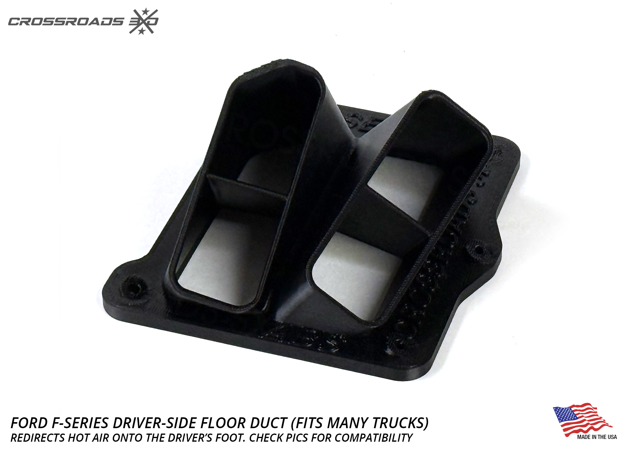 Warm Toes! Driver-Side Floor Duct for Ford F-Series Trucks (Fits Many Ford Pickups) - Image 2