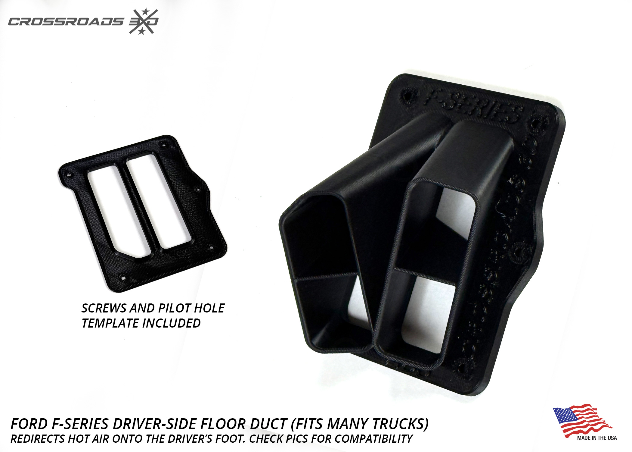 Warm Toes! Driver-Side Floor Duct for Ford F-Series Trucks (Fits Many Ford Pickups) - Image 6