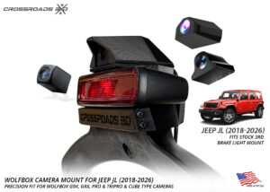 Jeep JL Wrangler (2018-2026) Brake Light Mount for Wolfbox Tripro G8, G9 & Cube Type Camera Systems