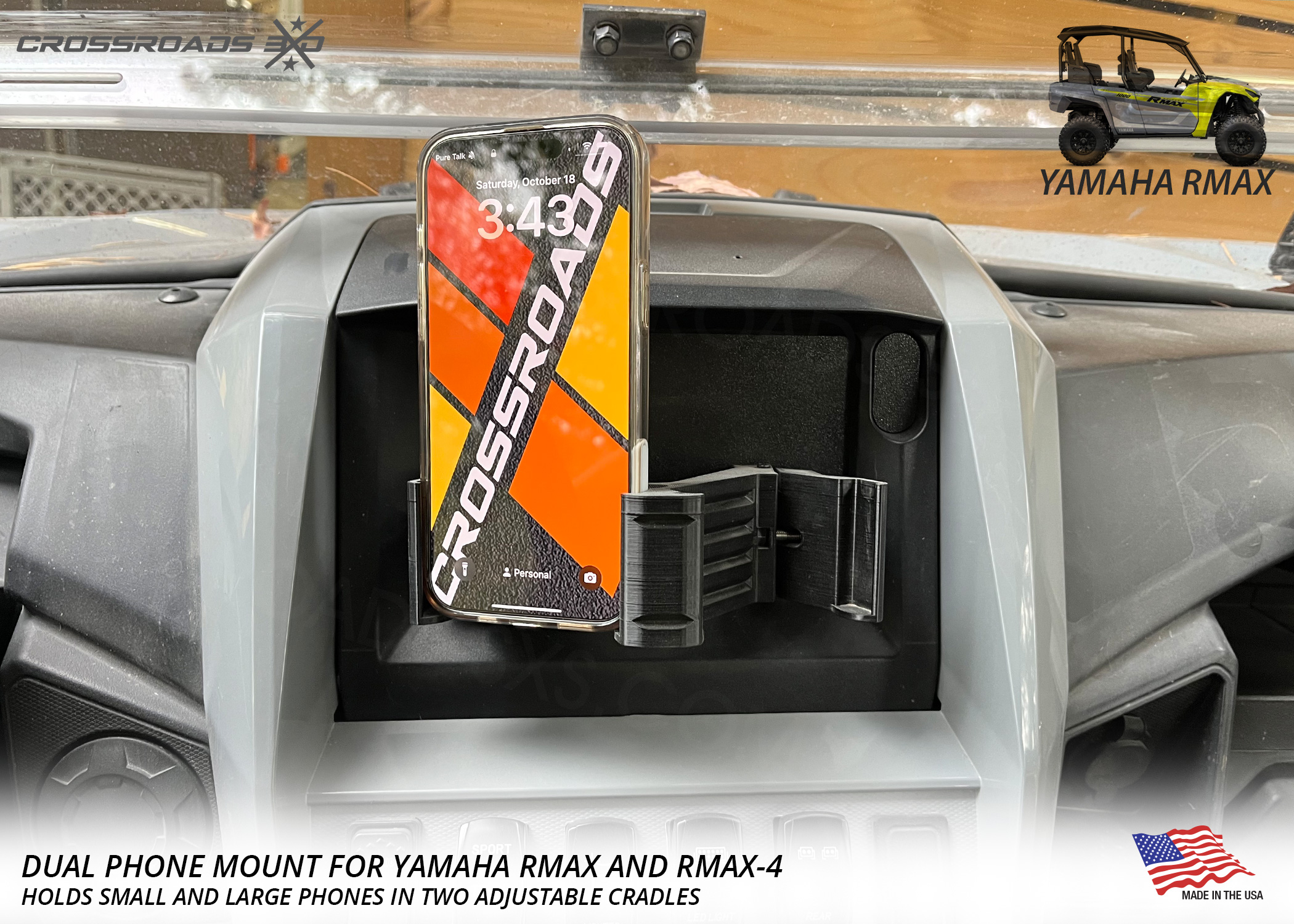 Dual Phone Mount for Yamaha RMAX, RMAX-4 Side-by-Sides - Image 7