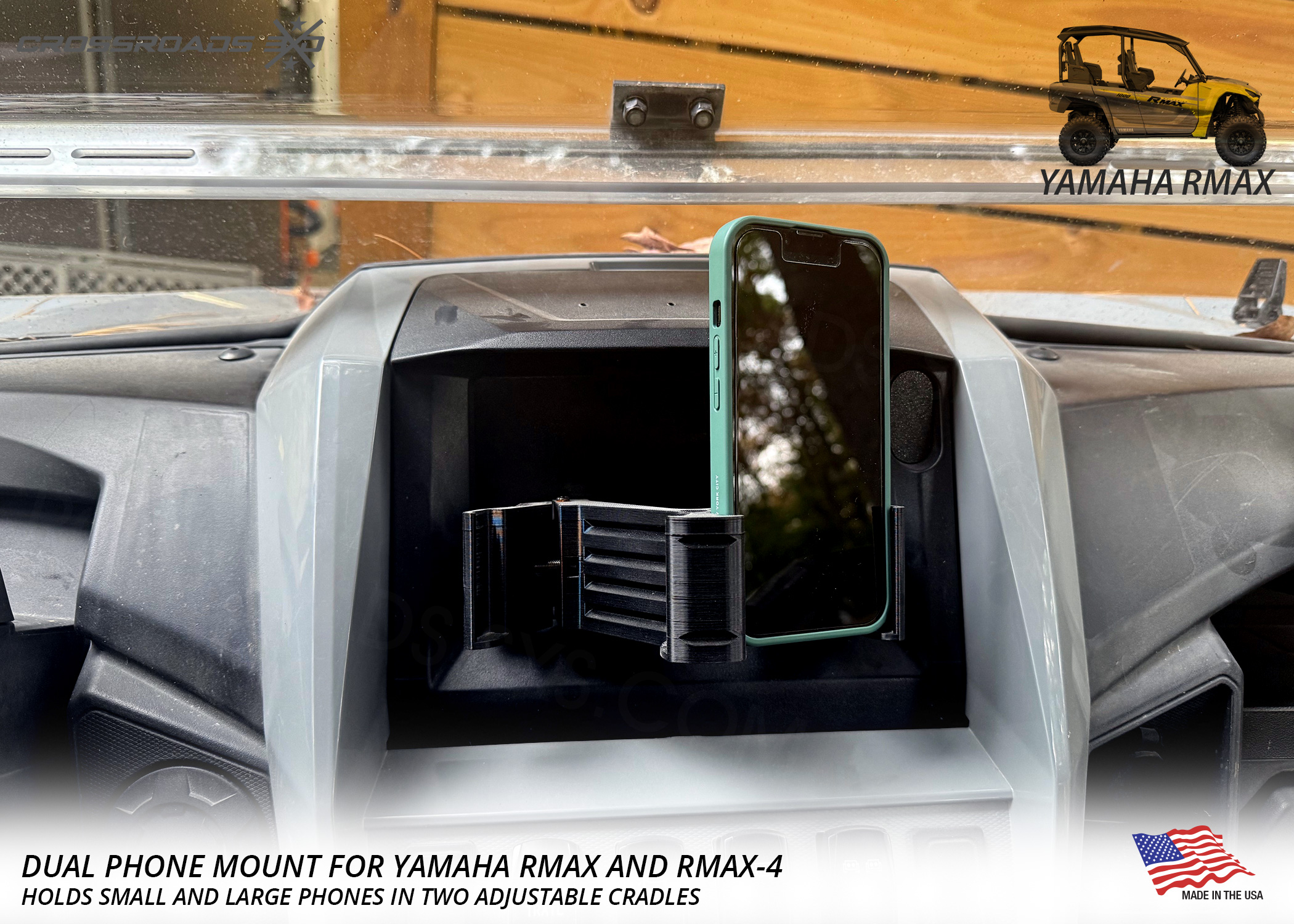 Dual Phone Mount for Yamaha RMAX, RMAX-4 Side-by-Sides - Image 4