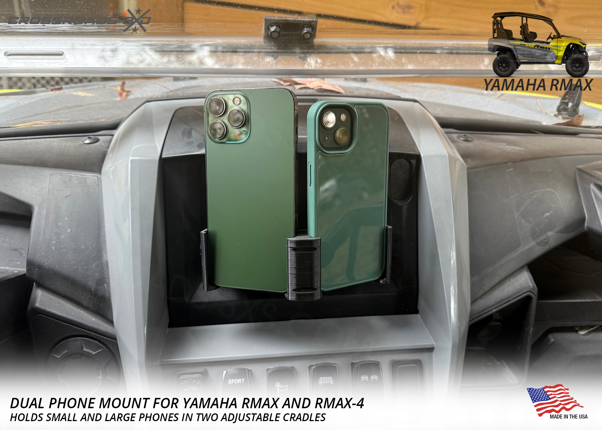 Dual Phone Mount for Yamaha RMAX, RMAX-4 Side-by-Sides - Image 6