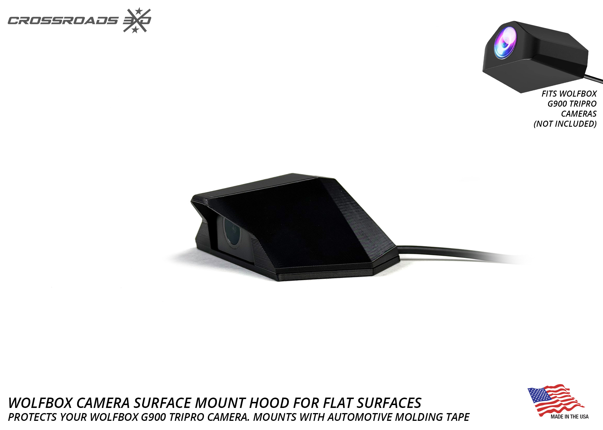 Protective Cover Mount for Wolfbox Camera (Screw or Adhesive mount)