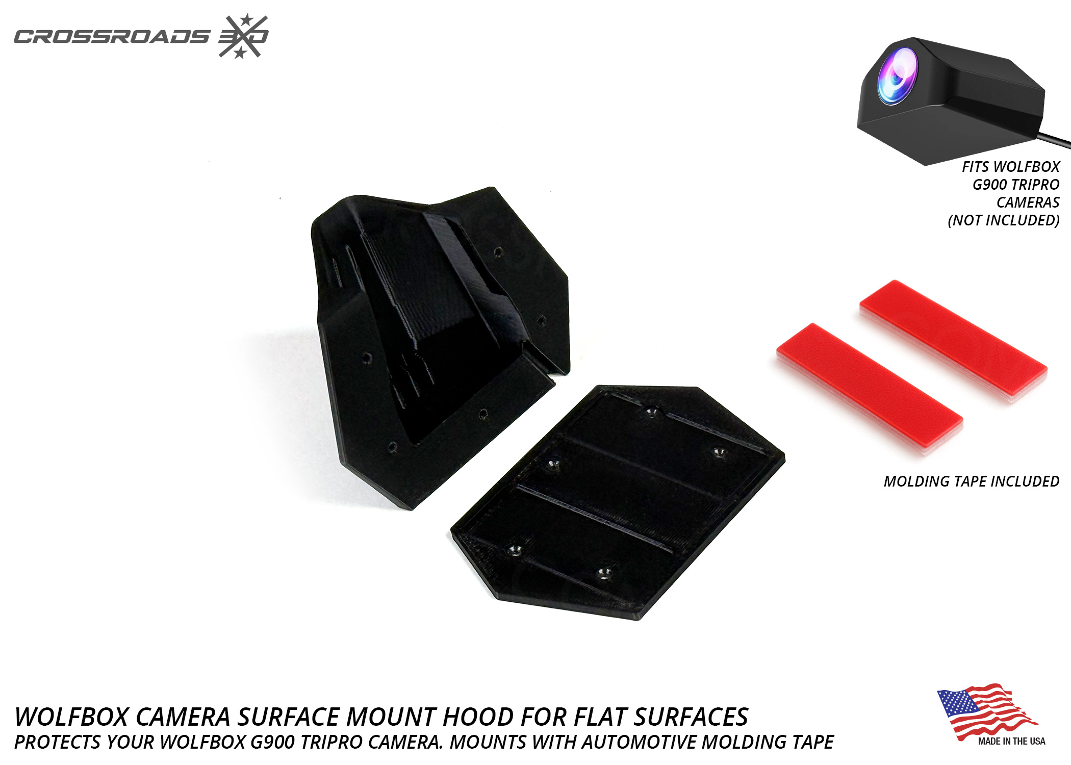 Protective Cover Mount for Wolfbox Camera (Screw or Adhesive mount) - Image 3