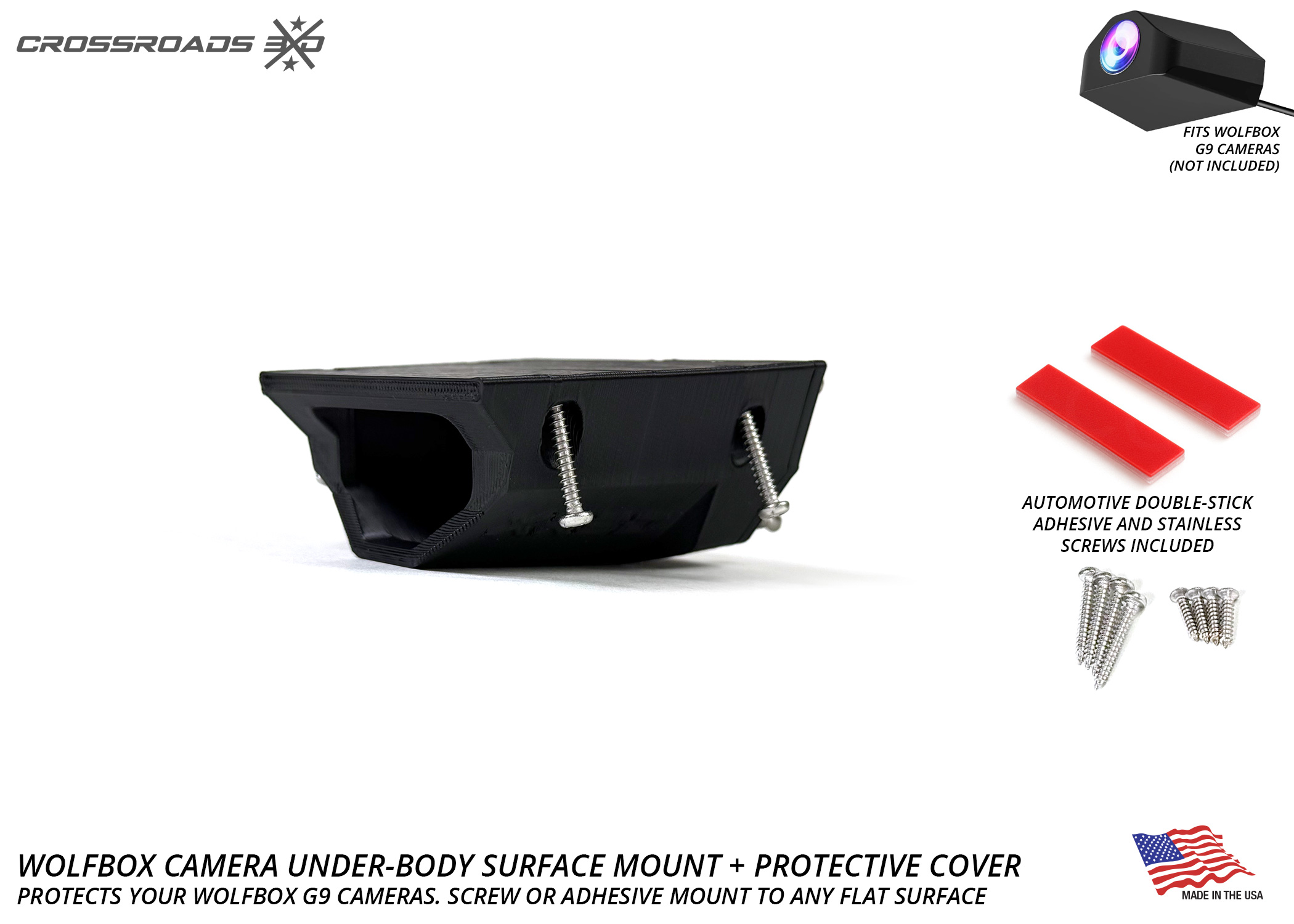 Wolfbox Protective Cover Mount – Screw or Adhesive Underbody Surface, for G900 style Cameras - Image 4