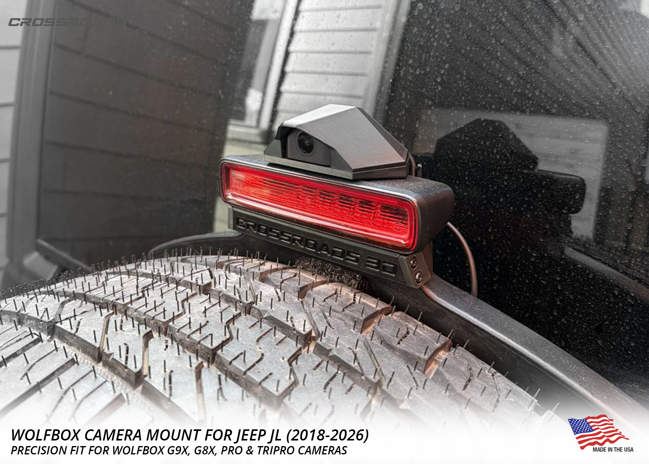 Jeep JL Wrangler Third Brake Light Mount for Wolfbox Tripro G900 Camera System (2018-2026 JL) - Image 10