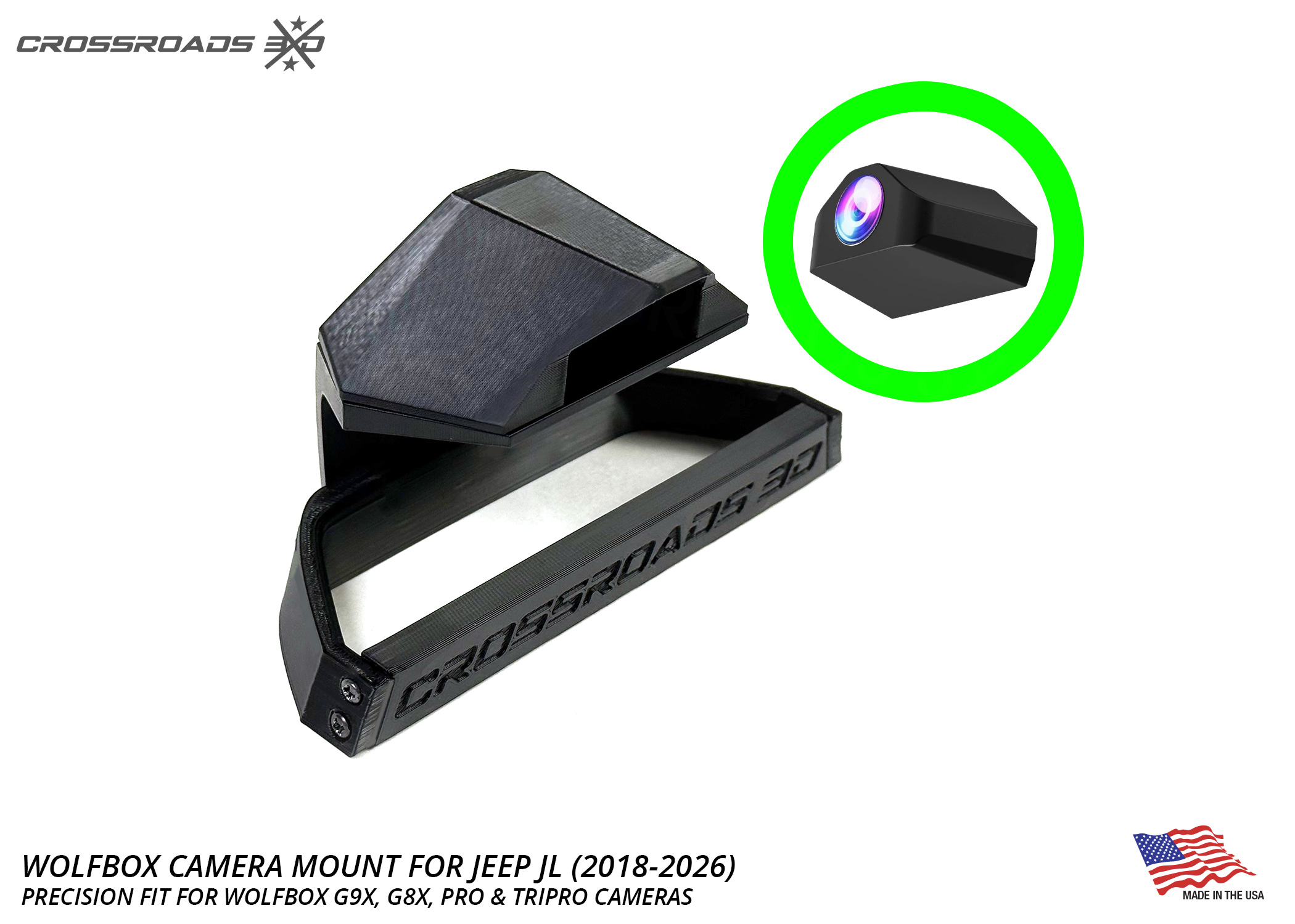 Jeep JL Wrangler Third Brake Light Mount for Wolfbox Tripro G900 Camera System (2018-2026 JL) - Image 6