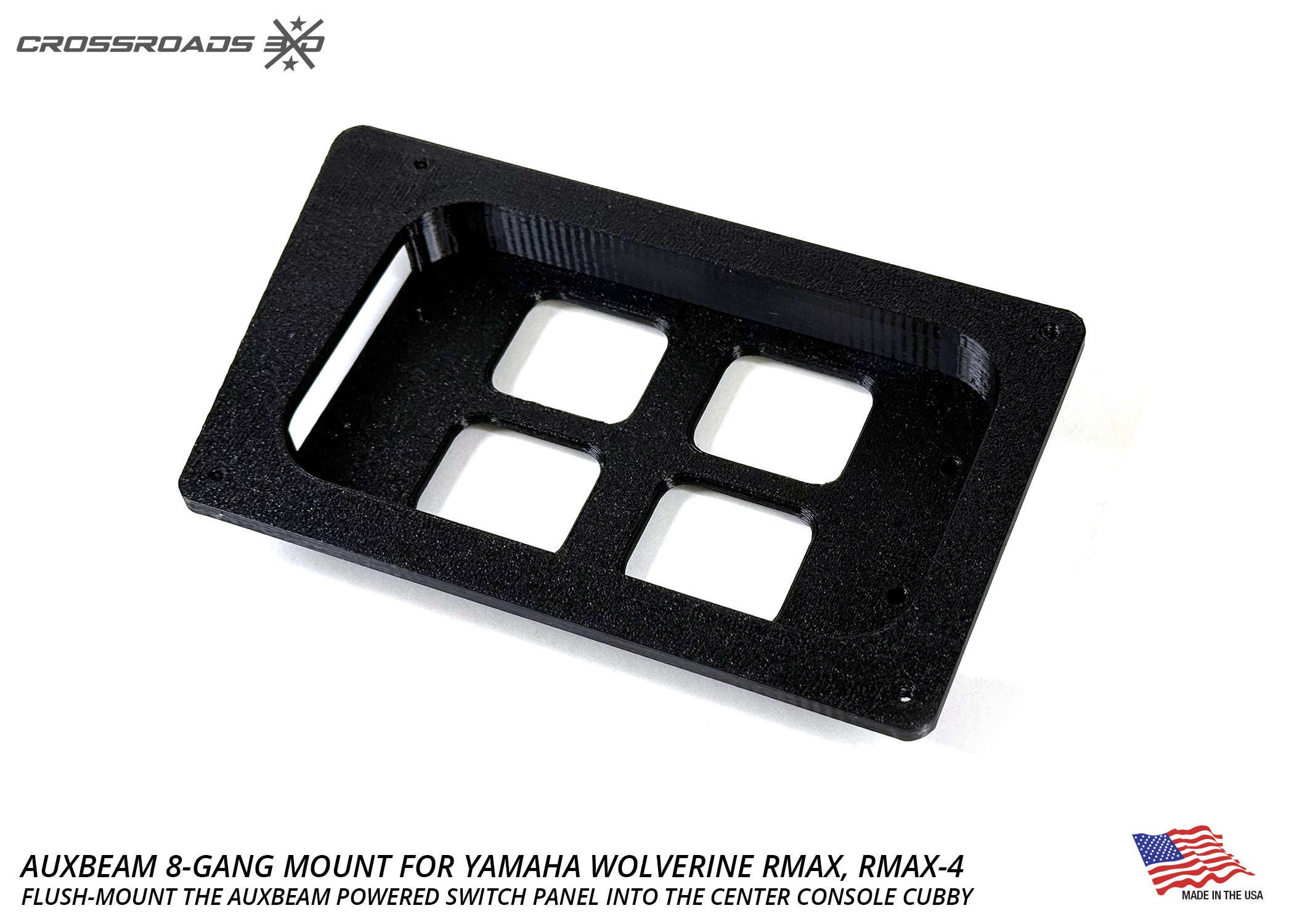 Yamaha RMAX Console Mount for Auxbeam 8-Gang Switch Panel