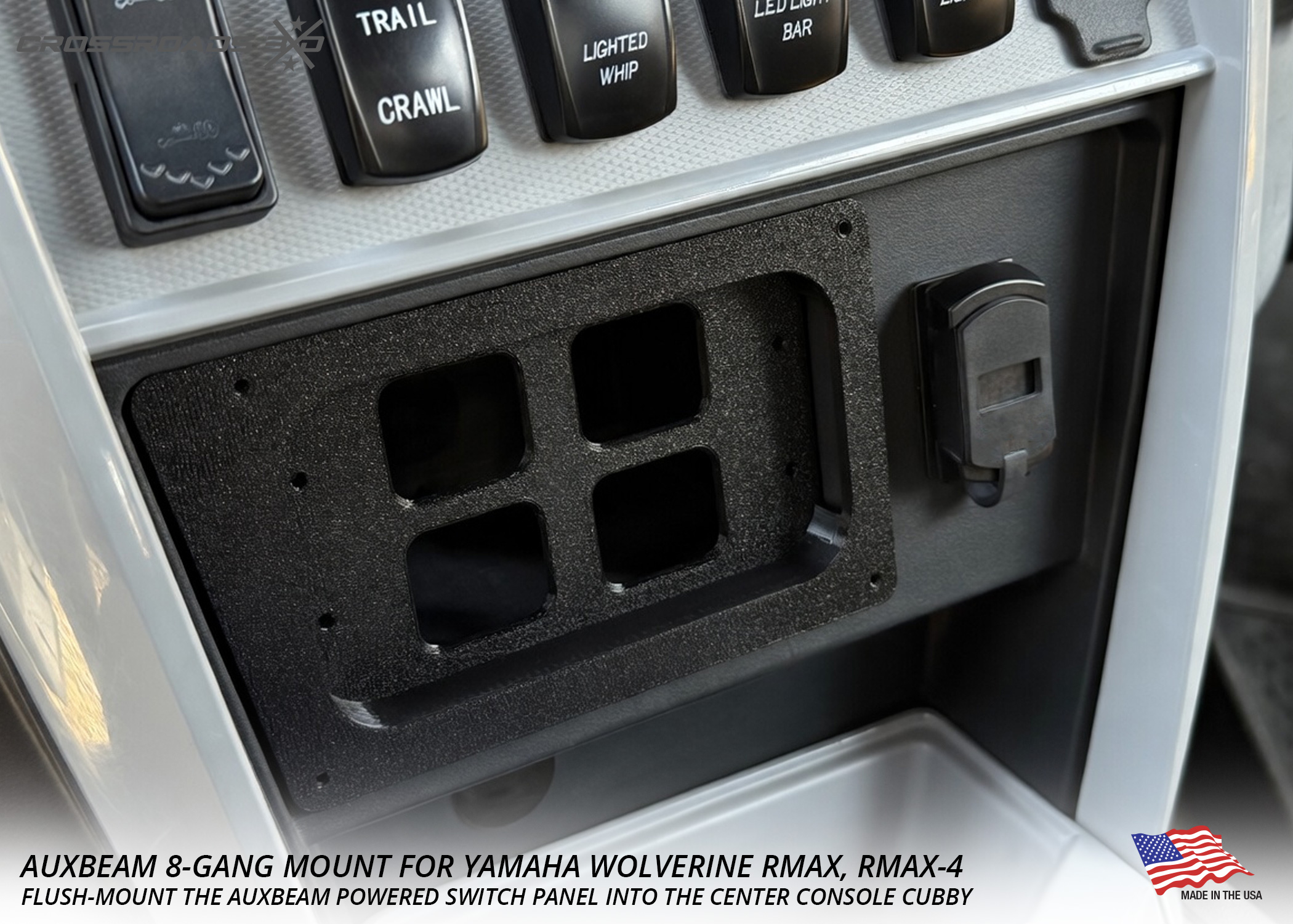 Yamaha RMAX Console Mount for Auxbeam 8-Gang Switch Panel - Image 2