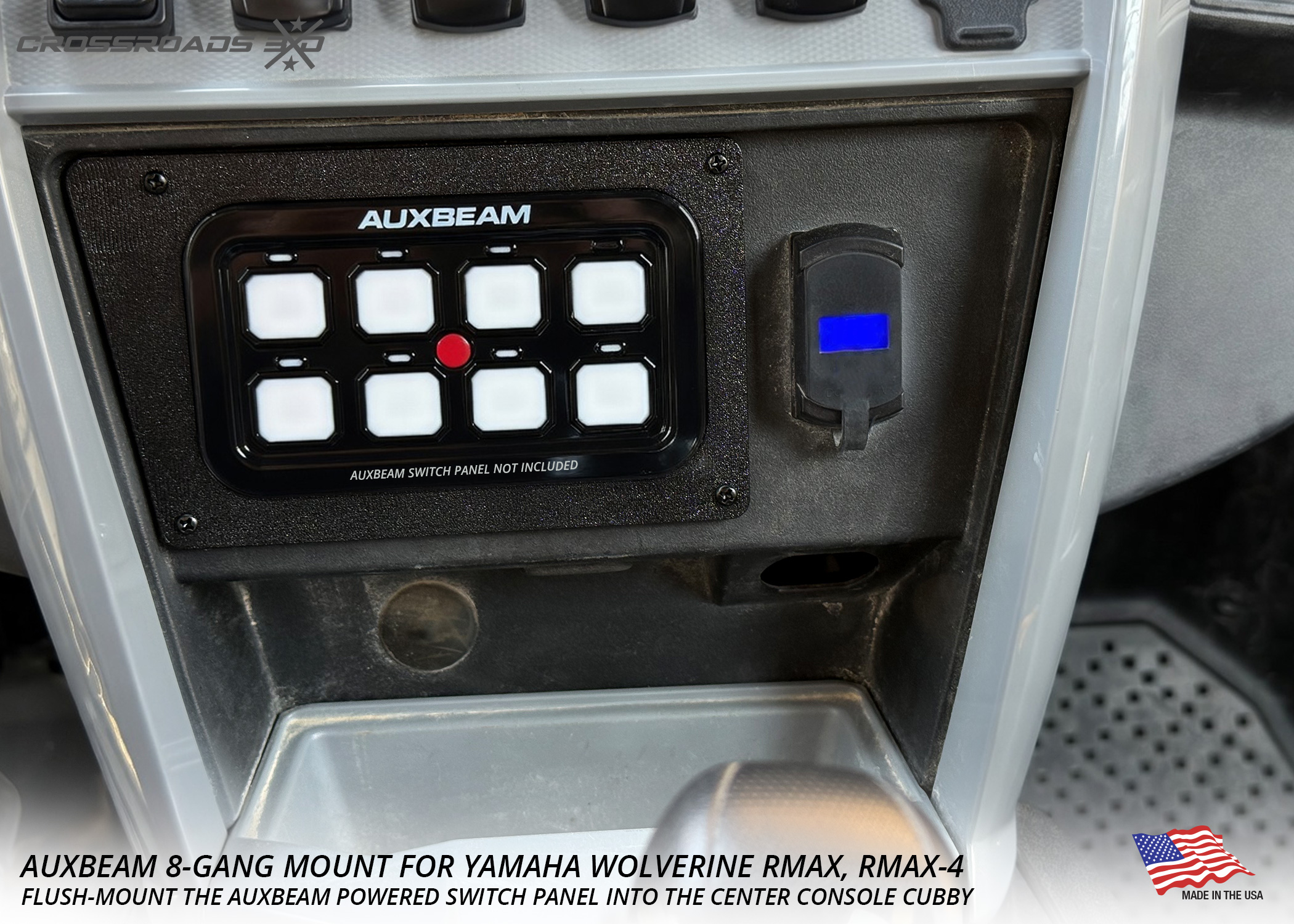Yamaha RMAX Console Mount for Auxbeam 8-Gang Switch Panel - Image 6