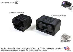 Baja Designs S1 & S2 Flush Mount Adapter for Wolfbox G900 Type Cameras