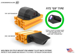 Wolfbox G9 Rear Camera Mount for 40mm T-Slot Tracks, Automotive Roof Rack Systems Truck SUV RV 4040 4080