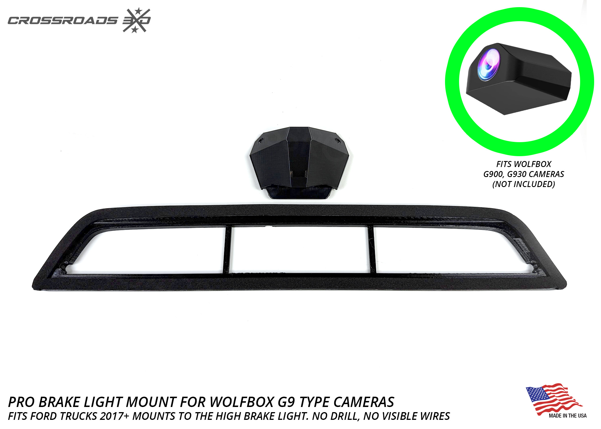 Ford Super Duty & Raptor Third Brake Light Camera Mount - Wolfbox G900, No Drill, Hidden Wiring - 2017+ Fitment - Image 9