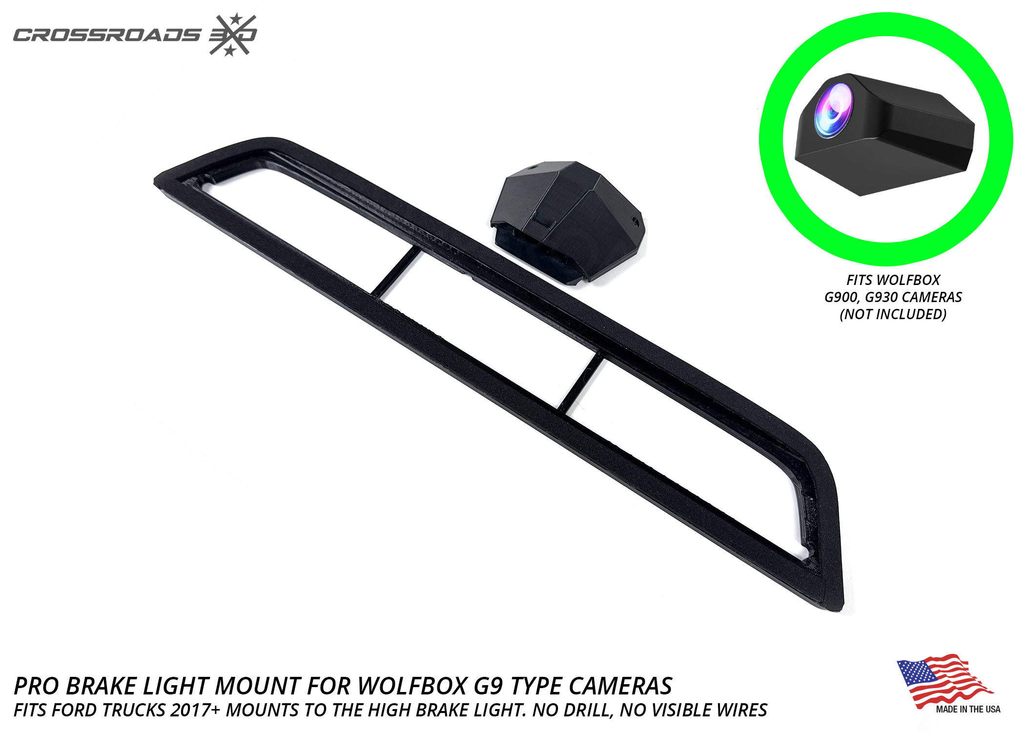 Ford Super Duty & Raptor Third Brake Light Camera Mount - Wolfbox G900, No Drill, Hidden Wiring - 2017+ Fitment - Image 10