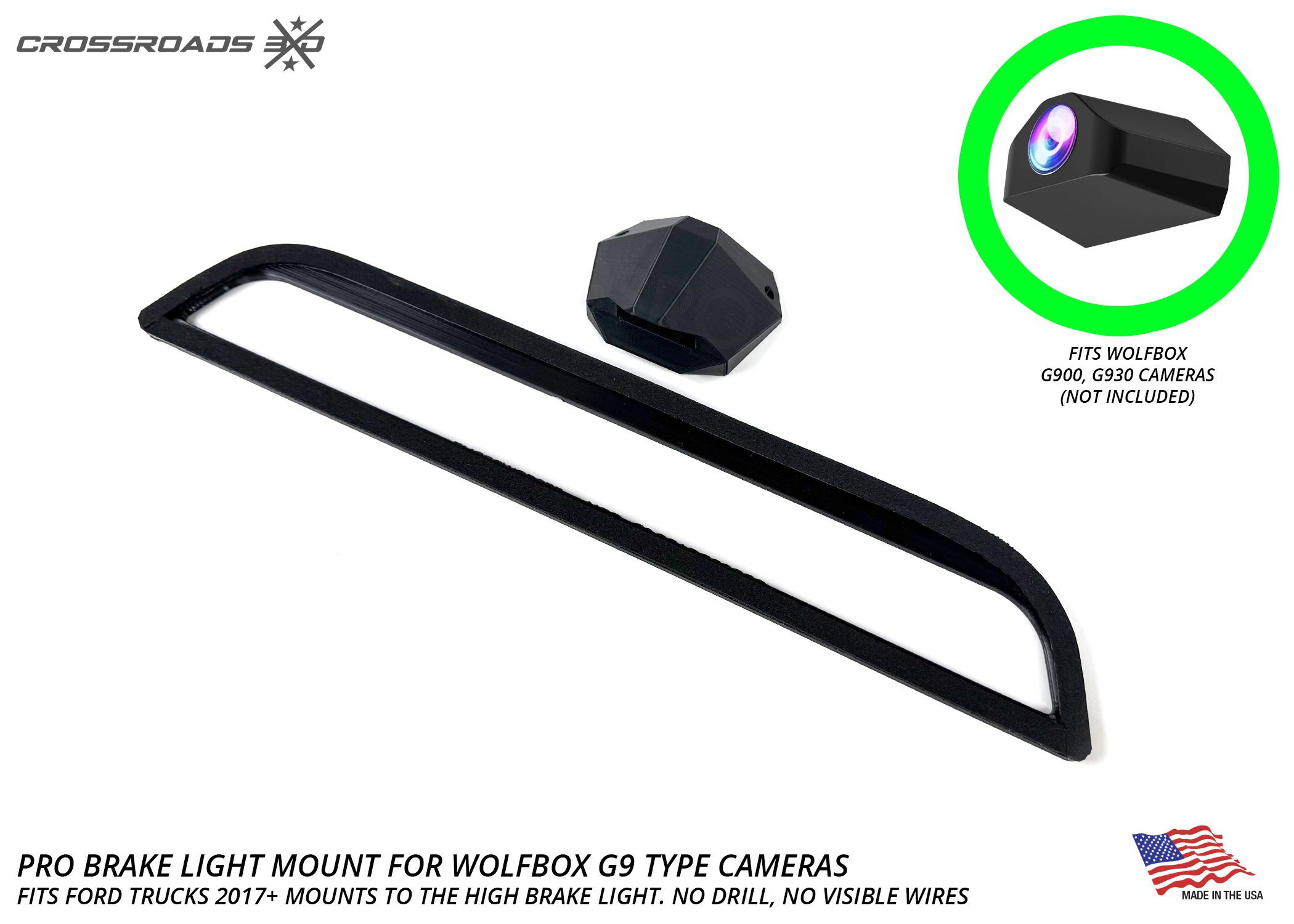 Ford Super Duty & Raptor Third Brake Light Camera Mount - Wolfbox G900, No Drill, Hidden Wiring - 2017+ Fitment - Image 4