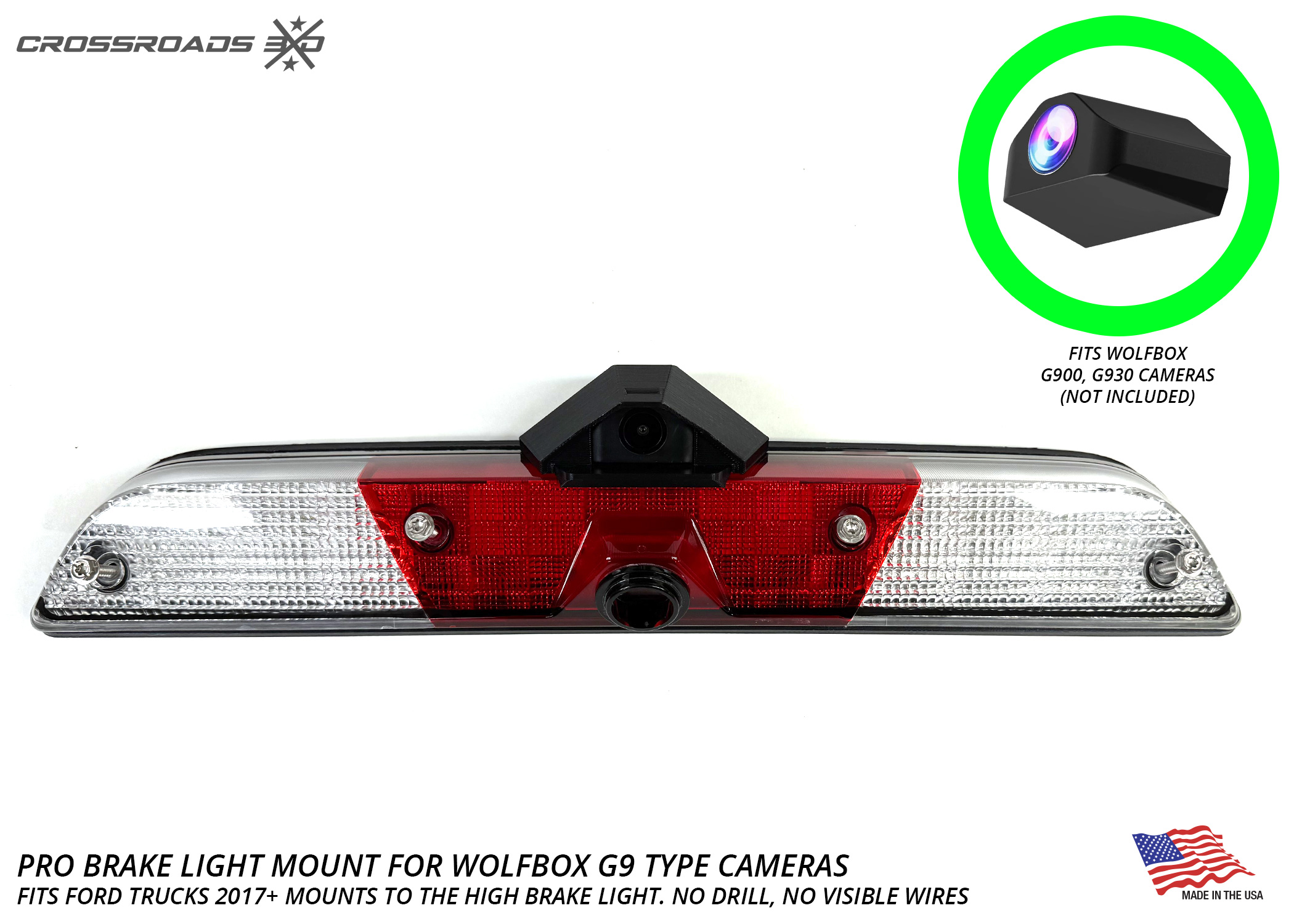 Ford Super Duty & Raptor Third Brake Light Camera Mount - Wolfbox G900, No Drill, Hidden Wiring - 2017+ Fitment - Image 7