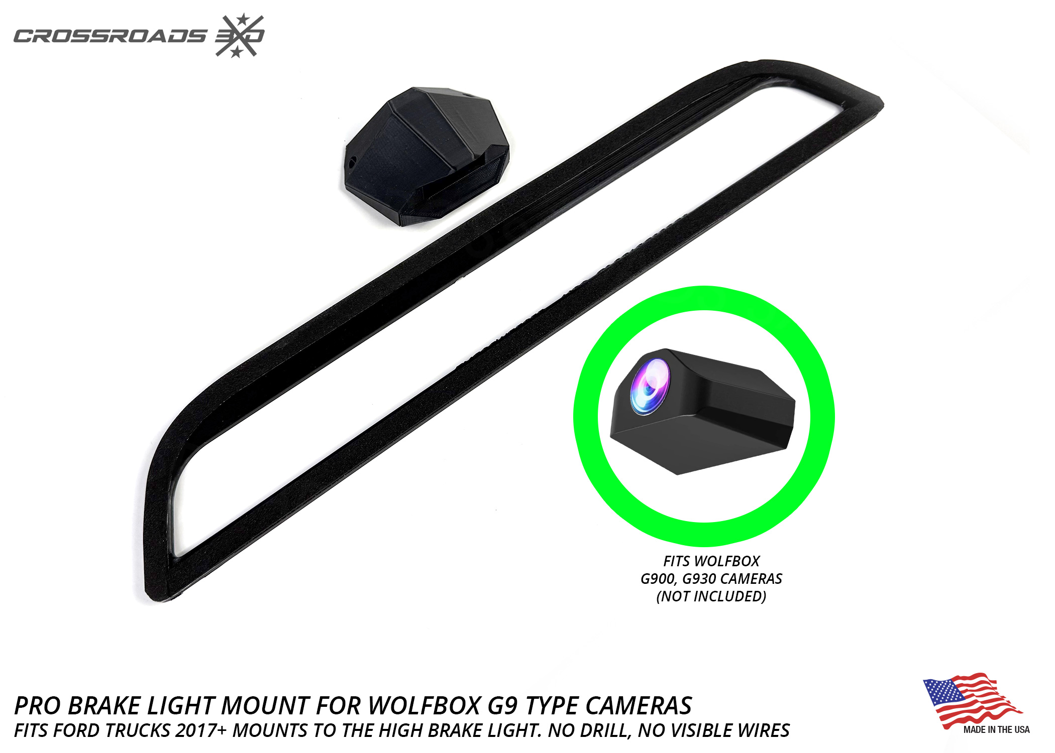 Ford Super Duty & Raptor Third Brake Light Camera Mount - Wolfbox G900, No Drill, Hidden Wiring - 2017+ Fitment - Image 8