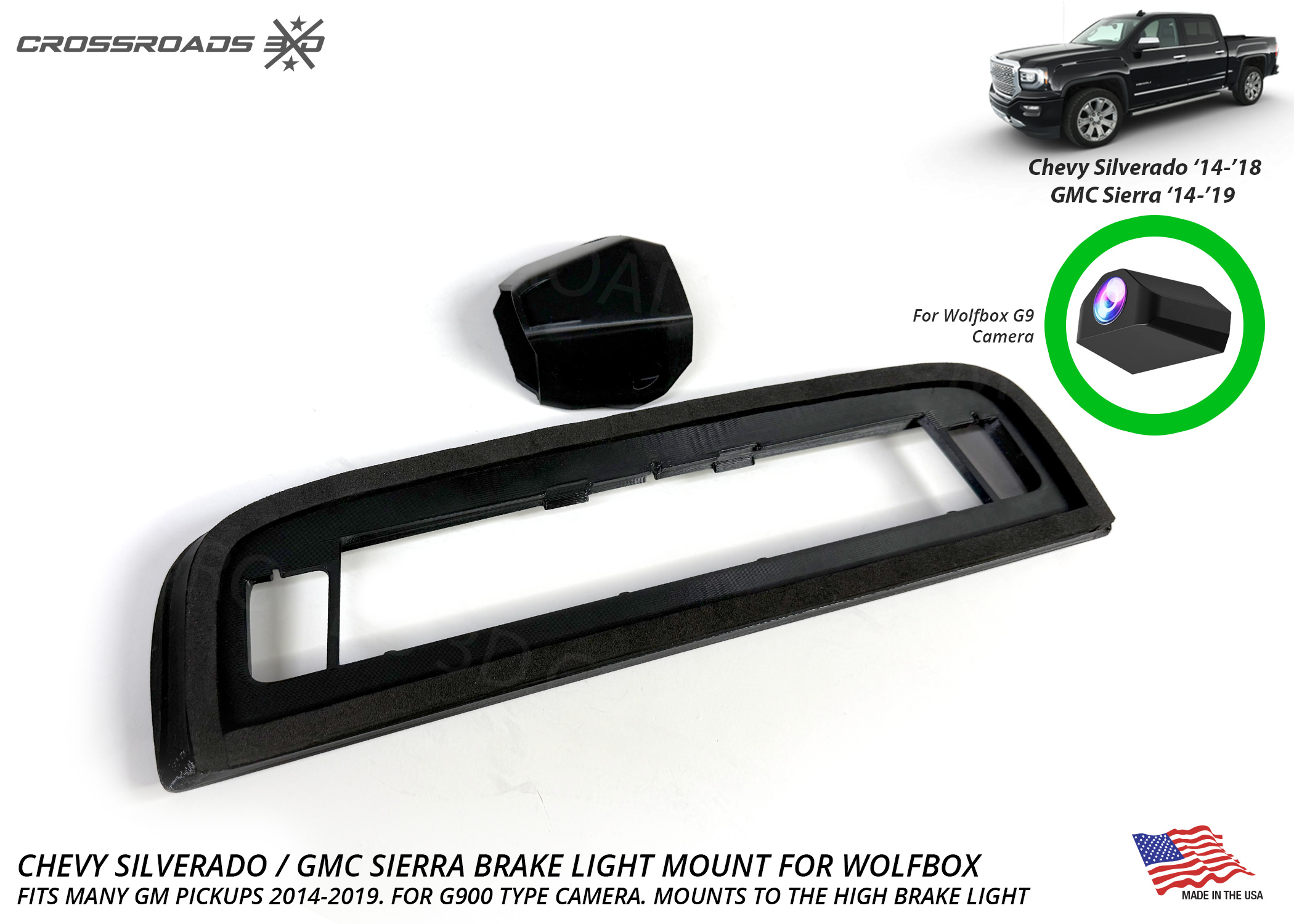 Chevy Silverado GMC Sierra 2014-2019 Third Brake Light Camera Mount for Wolfbox G900 G930 - Image 5
