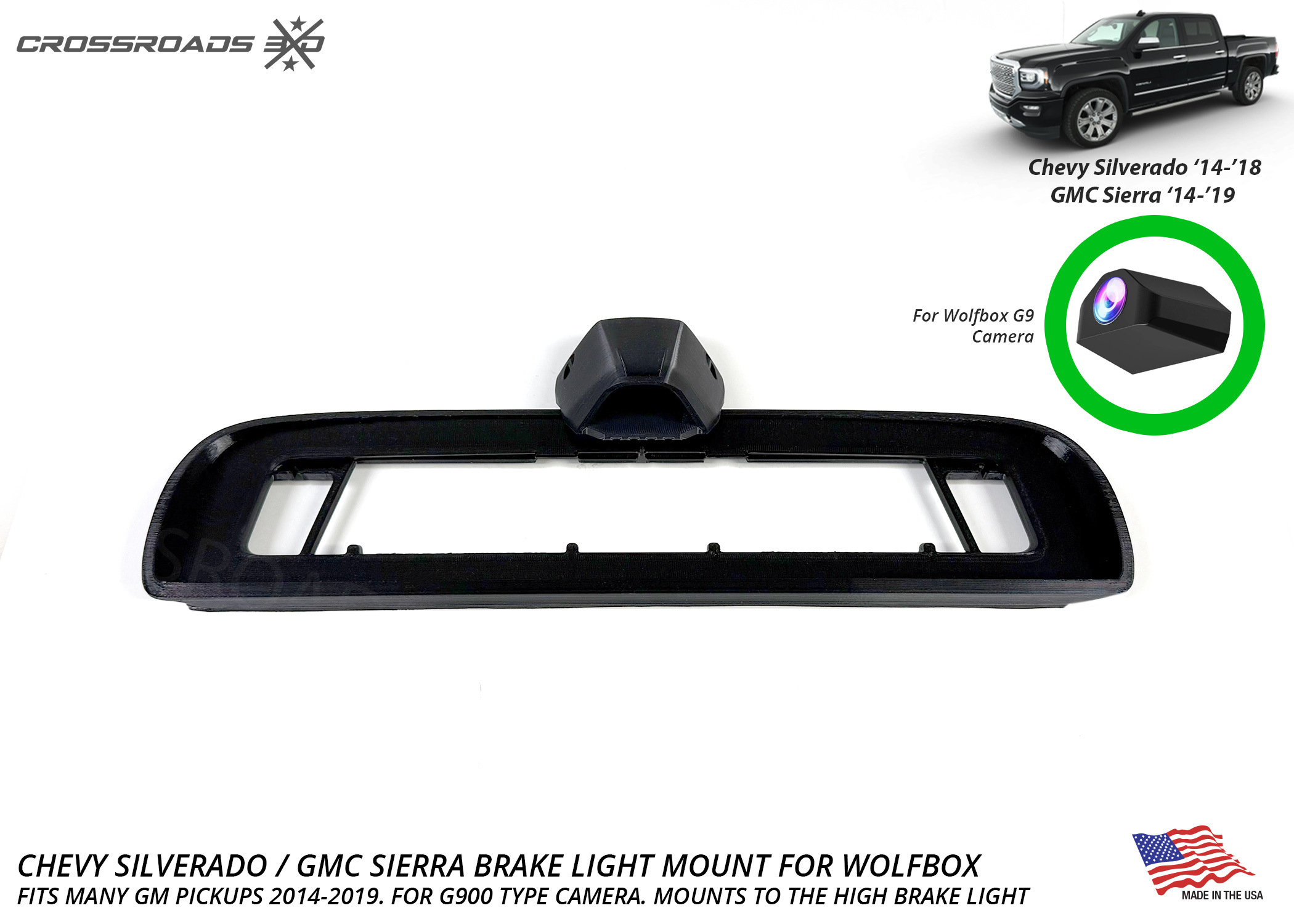 Chevy Silverado GMC Sierra 2014-2019 Third Brake Light Camera Mount for Wolfbox G900 G930 - Image 7