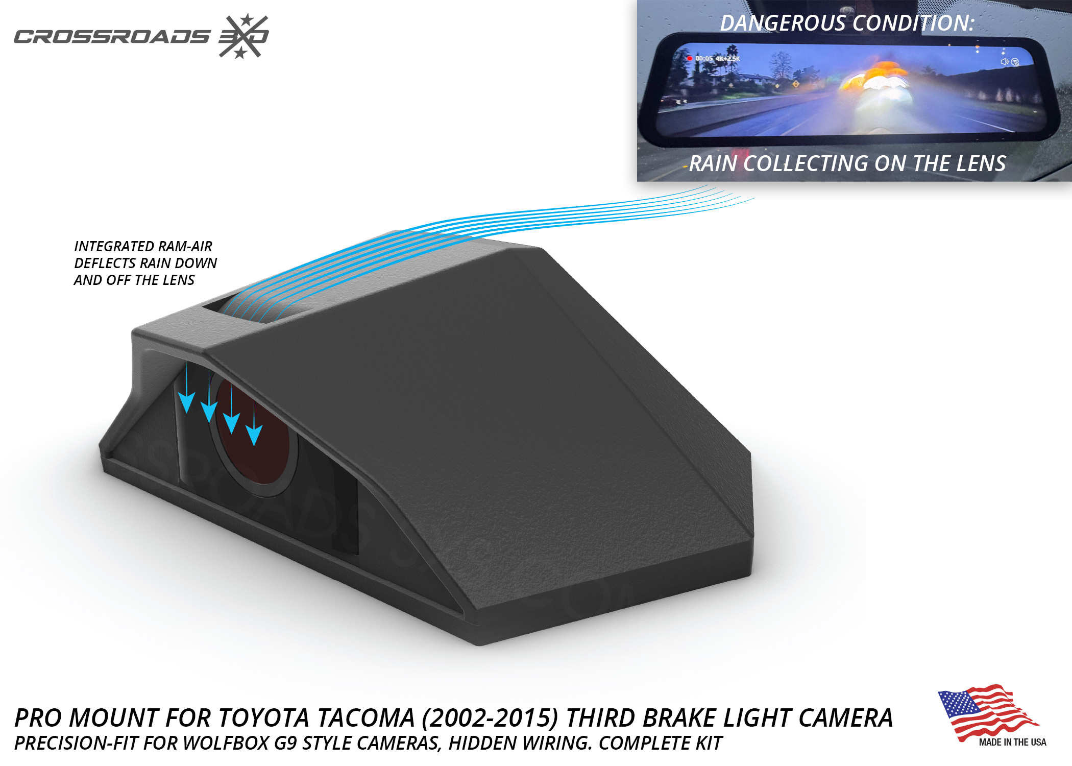 Toyota Tacoma 2005-2015 Wolfbox G900 G930 Third Brake Light Camera Mount - Pro Mount Bracket - Image 7