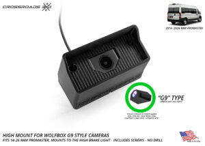 Camera Mount for Ram ProMaster 2014+ Fits Wolfbox G9 type cameras (G900, G900 Pro, Tripro, G930)